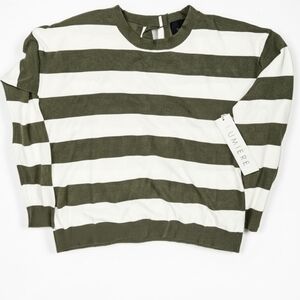 Chic Striped Knit Tie-Back Sweater by LUMIÈRE